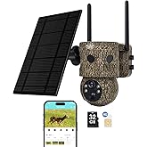 OUTDOOR EXPERT 4G LTE Cellular Trail Camera 180°Automatic Intrusion Detection and 360°Panoramic View Home and Outdoor Security Camera with Solar Panel, 2K Video with Illumination at Night