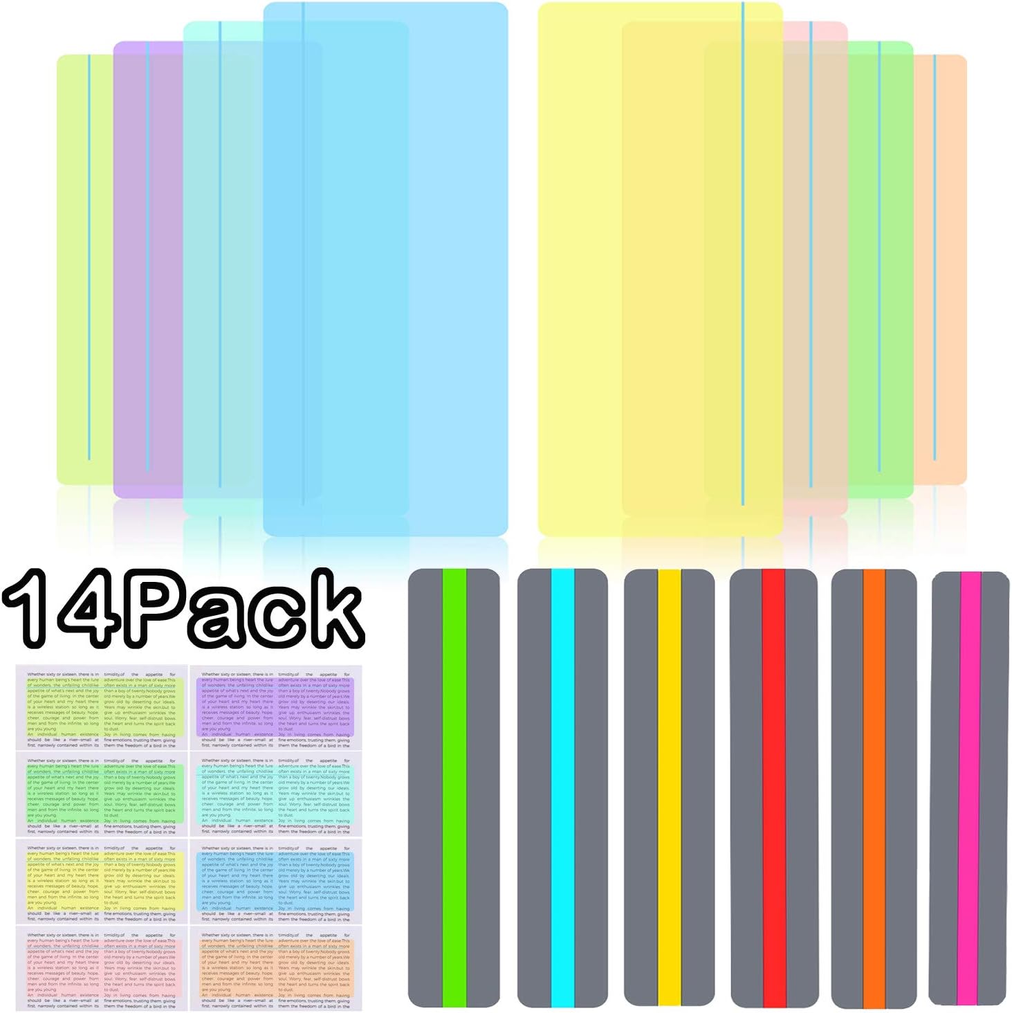 Reading Guide Strips Highlighter Colored Overlays Colorful