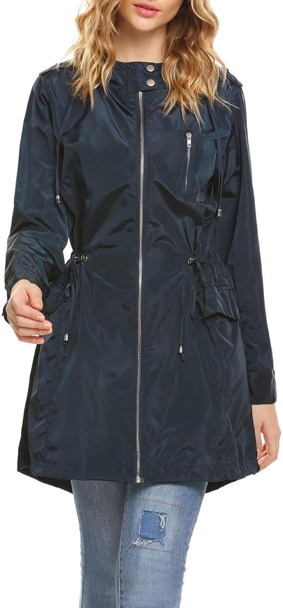 Meaneor Ladies Parka Coats Waterproof Long Fishtail Jacket With Hem
