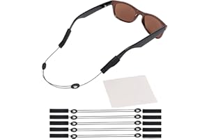 SIDELINX Adjustable Eyeglass Strap (Fish Style) - No Tail Sunglass Strap - Eyewear String Holder - With Bonus Glasses Cleaning Cloth