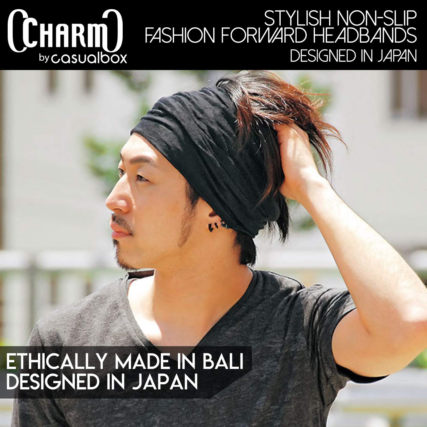 Charm Mens Womens Elastic Bandana Headband Japanese Long Hair