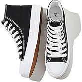 Witwatia Women's High Top Sneakers Canvas Shoes for Women Fashion Sneakers Comfortable Lace Up Casual Shoes