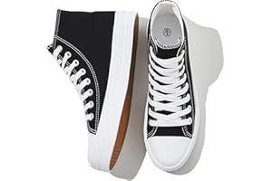 Witwatia Women's High Top Sneakers Canvas Shoes for Women Fashion Sneakers Comfortable Lace Up Casual Shoes