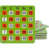 Regal Bingo - Shutter Slide Bingo Cards Only - 8&rdquo; x 9&rdquo; - 5-Ply Green Cardstock - Easy to Read - No Duplicates - Red Sliding Windows - Perfect for Large Groups, Bulk Purchasing