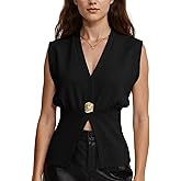 AMEBELLE Womens Vest Tops Button Down V Neck Sleeveless Knit Summer Top for Women