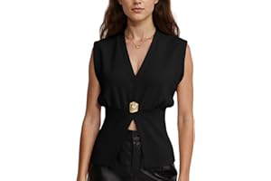 AMEBELLE Womens Vest Tops Button Down V Neck Sleeveless Knit Fall Top for Women