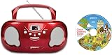 Groov-e Original Boombox CD Player with Radio Red