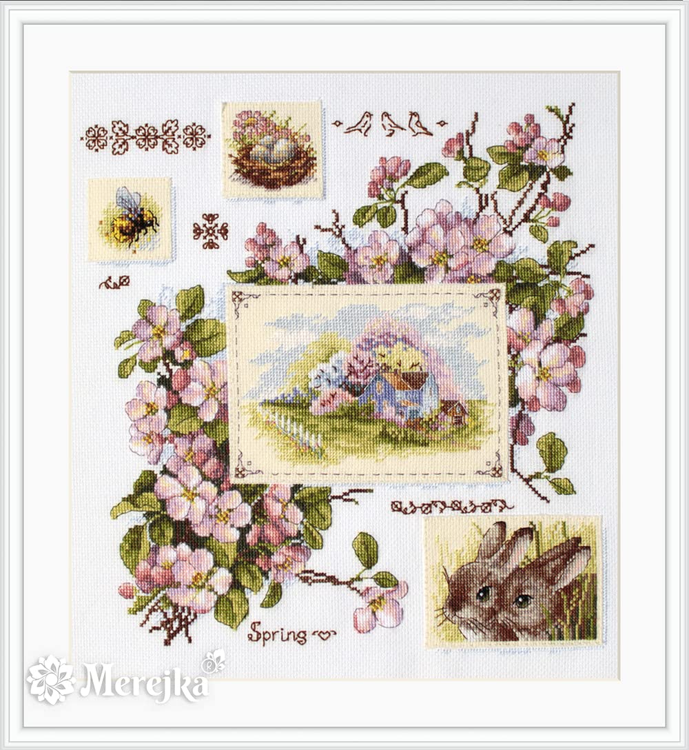 Merejka Counted Cross Stitch Kit, Cotton, Multicoloured, 30x32 cm