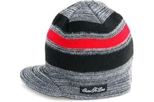 Born to Love Baby Boy's Black and Gray Checkered Visor Beanie Baby Hat