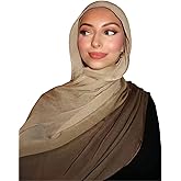 Caviotess Fashion Gradient Color Hijab Scarf for Women Soft Modal Instant Jersey Hijab Head Wraps Long Shawls