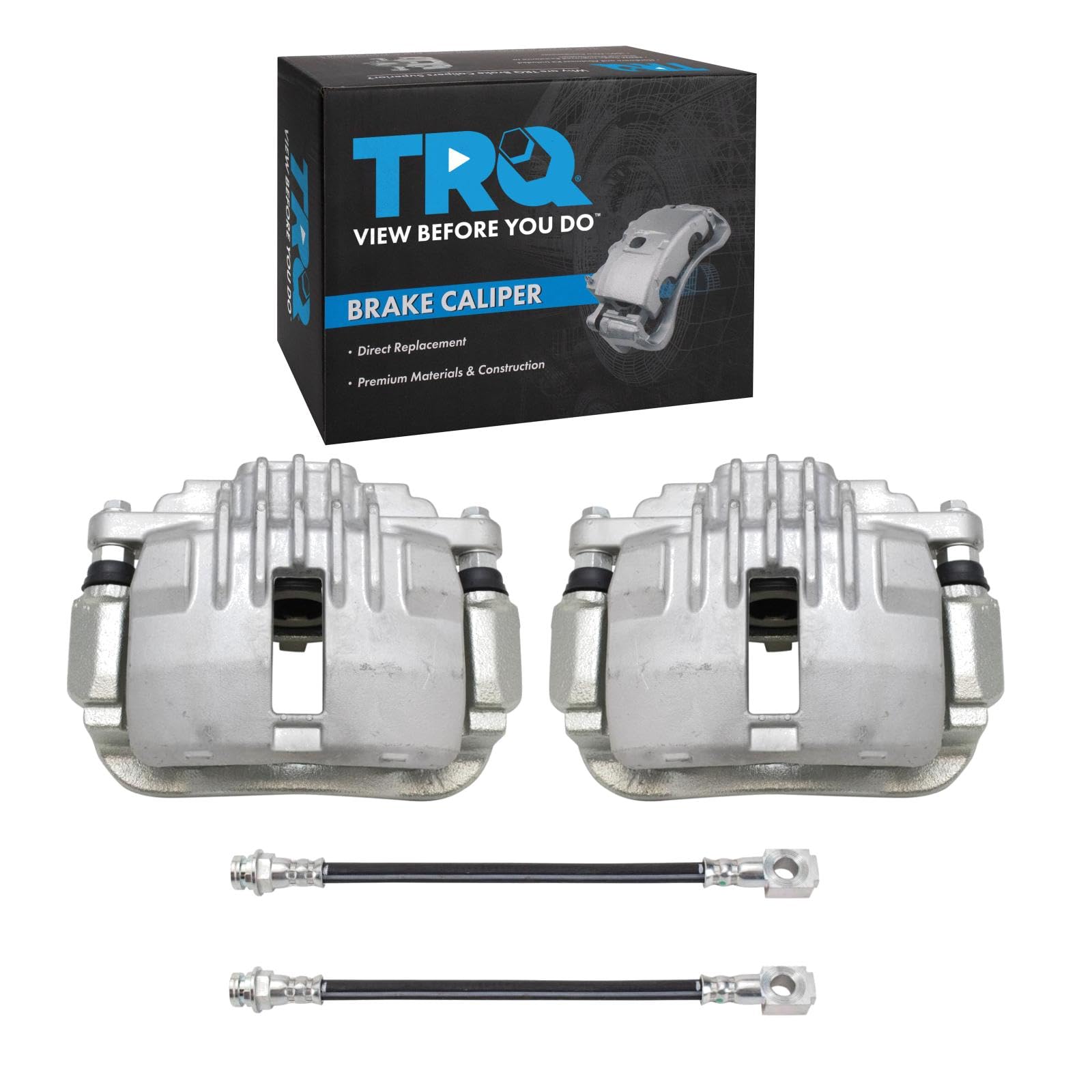 TRQ Rear Brake Caliper Set Brake Hose Compatible with 1998-2005 Chevrolet Blazer 1998-2003 S10 1998-2001 GMC Jimmy Sonoma