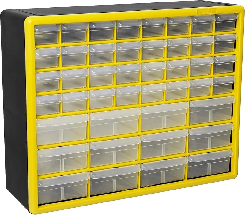 Akro-Mils 10144 44-Drawer Plastic Cabinet, Yellow, 50.8 cm W x 16 cm D x 40.6