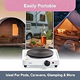Quest 35250 Electric Twin Hob Hot Plate 1000W 1500W 5 Settings White view 7
