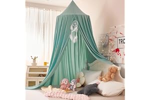 dix-rainbow Princess Decor Canopy for Kids Bed, Soft and Durable Bed Canopy for Girls Room Tent Canopy Dreamy Mosquito Net Bedding, Children Reading Nook Canopies Indoor(Green)