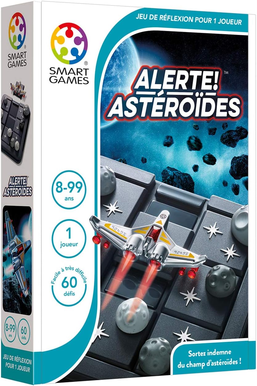SmartGames, Asteroids Alert!, Think Game, Get Indemnated from the Asteroid Field, 60 Challenges of Different Levels, 1 Player - Image 3