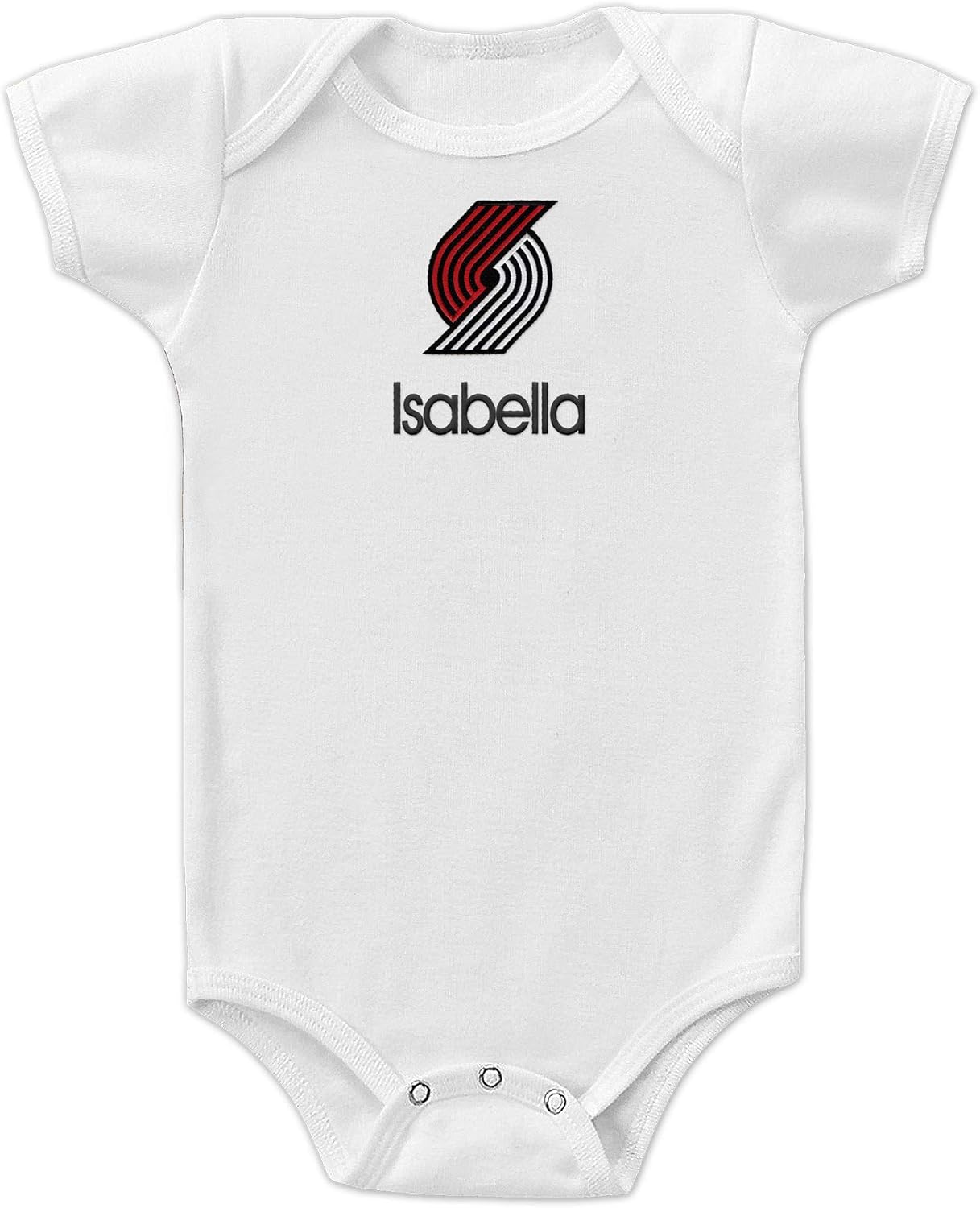 Portland Trail Blazers Custom Baby Bodysuit - Personalized Baby Name Embroidery