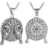 Men'S And Women'S Gothic Viking Animal Crow Tree of Life Pendant Necklace, 316L Stainless Steel, Silver Stainless Steel Square Pearl Chain, Vintage Amulet Jewelry