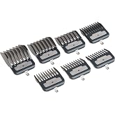 Andis Master Series Clipper Guard Comb Set, Fits ML, MLC, LCL &amp; US-1 | 7-count metal-clip attachment combs, sizes 1/16in to 1in, easy to clean, hair clipper comb guard set