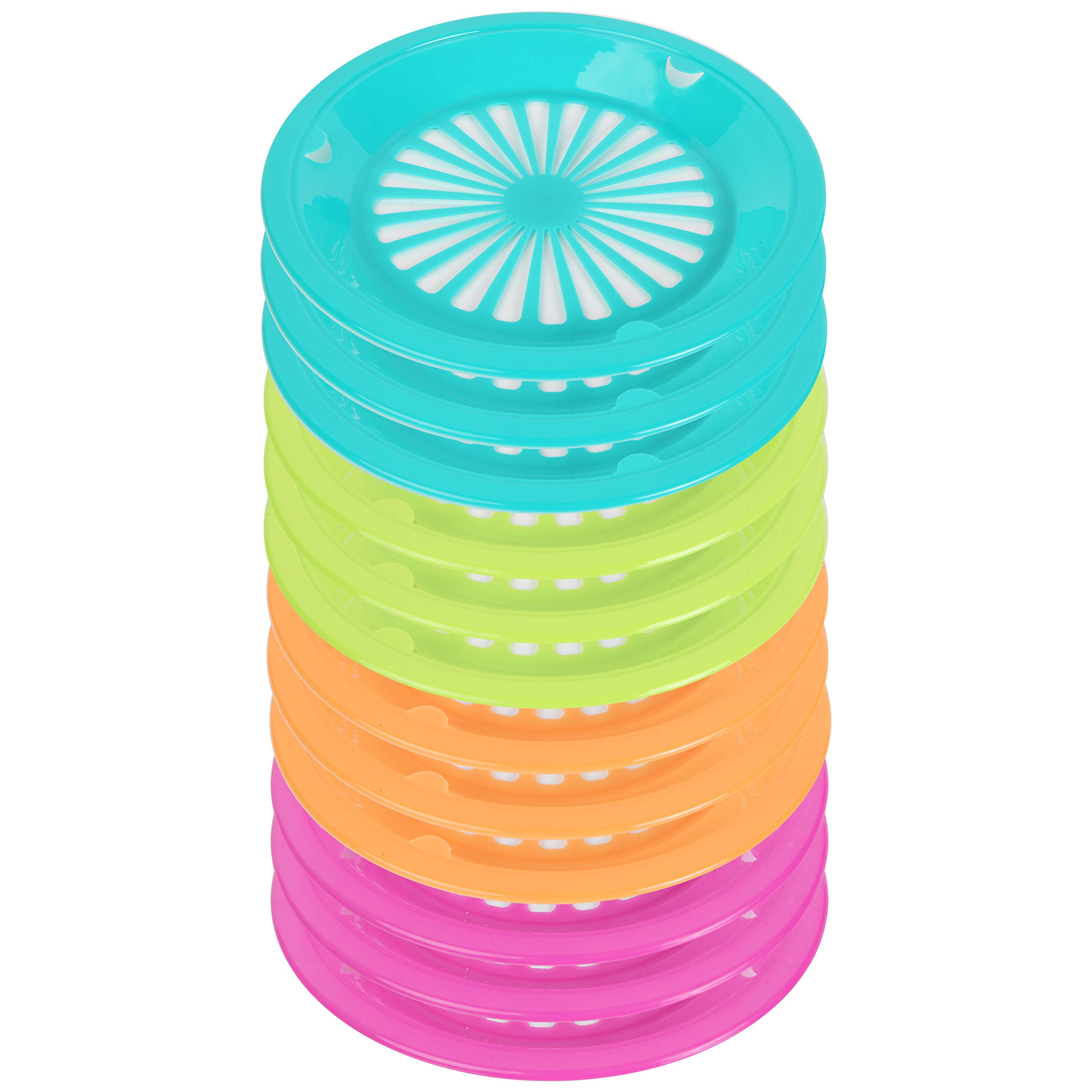 Trenton Gifts Reusable Paper Plate Holders | Set of 12 | 10" Diameter | Neon Colors
