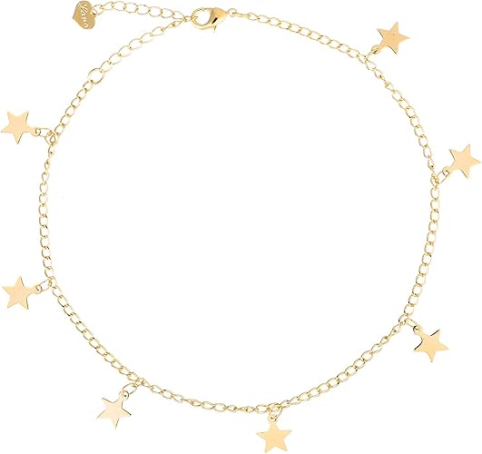 Amazon フレンドシップギフト ハンドメイド 上品なアンクレット 14kゴールドメッキ アンクレット レースチェーン 星足ジュエリー 調整可能 女性用 アンクレット 通販