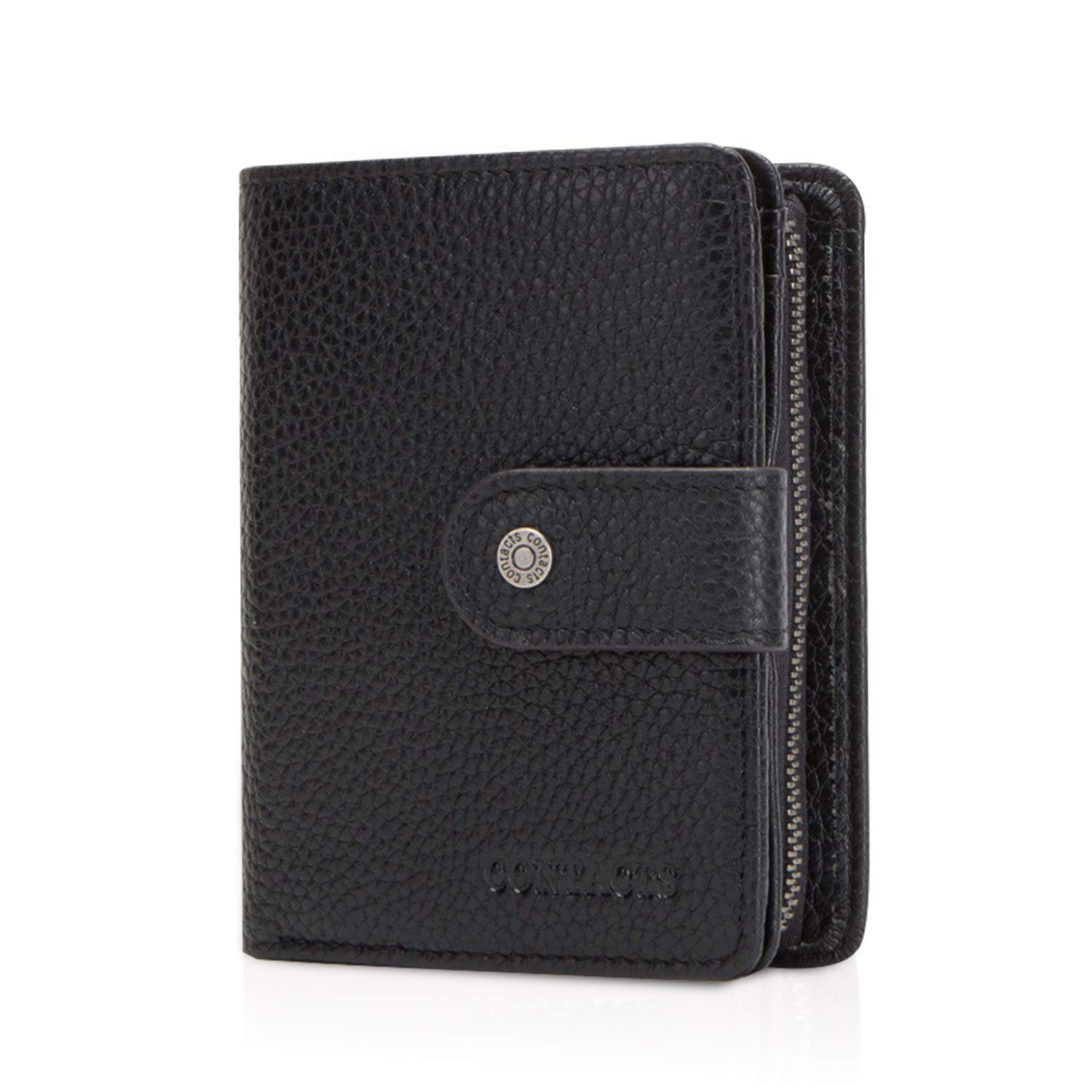 FANDARE Wallet with RFID Men Short Purse Leather Bifold Wallet with 12 * Credit Card Slots, 1 *Coin Pocket Black