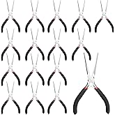 MUKLEI 15 PCS 6 Inch Needle Nose Pliers, Precision Pliers with Extra Long Tips and Non-Serrated Jaws for Wire Wrapping, Jewelry Making, Gripping Gadgets