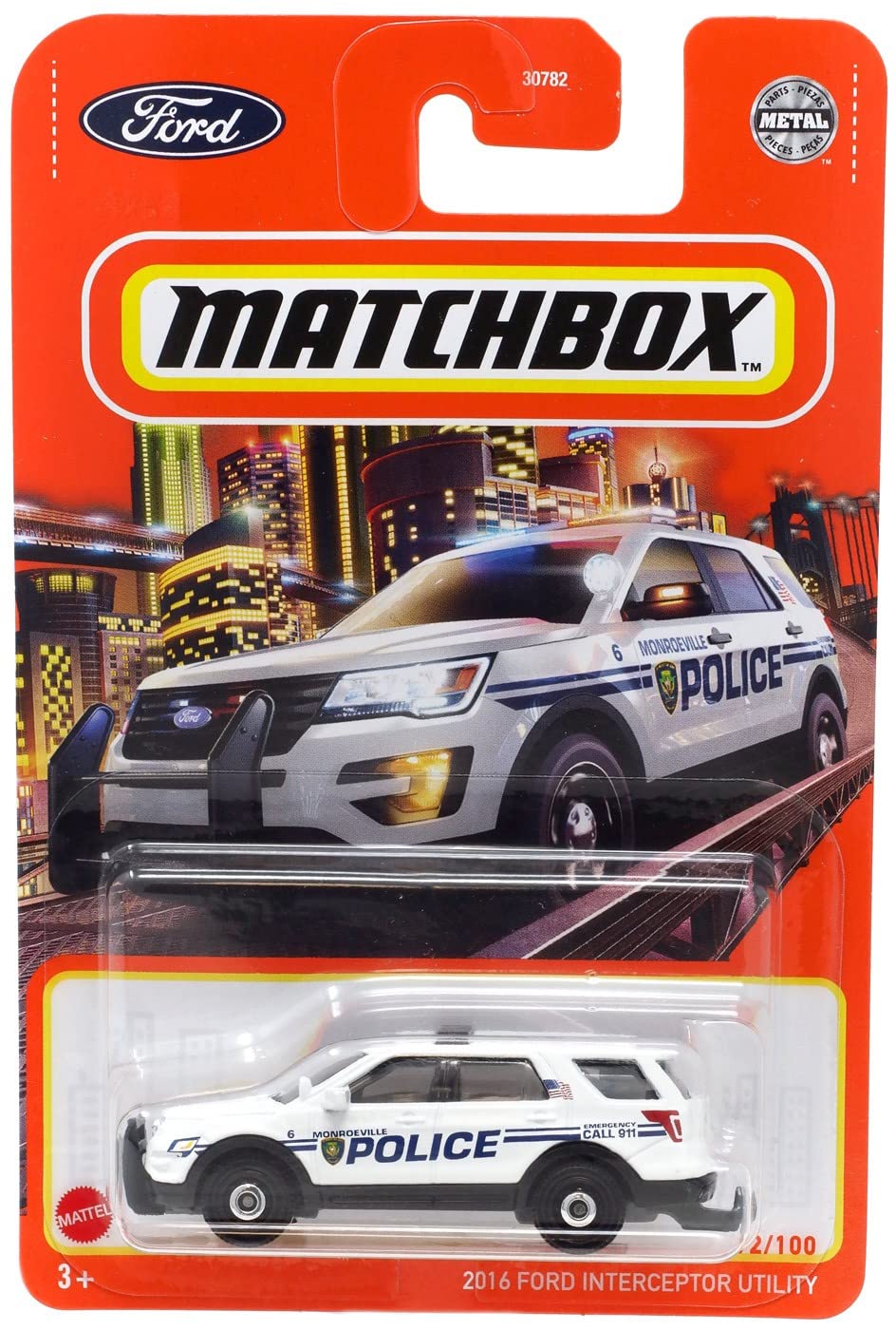 Hot Wheels Matchbox 2022 - 2016 Ford Interceptor Utility [Monroeville White] 92/100