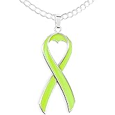 Happy Kisses Cancer Awareness Necklace - Ribbon Pendant, “Together We are Tougher Than Cancer” - Gift for Women
