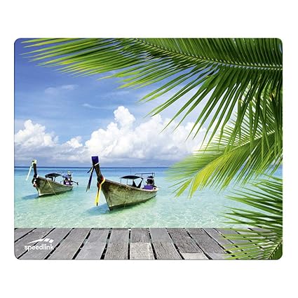 Speedlink Silk Tapis De Souris Plage Paradisiaque Surface Souple Minimise Les Frottements Dessous Caoutchouté Différents Dessins