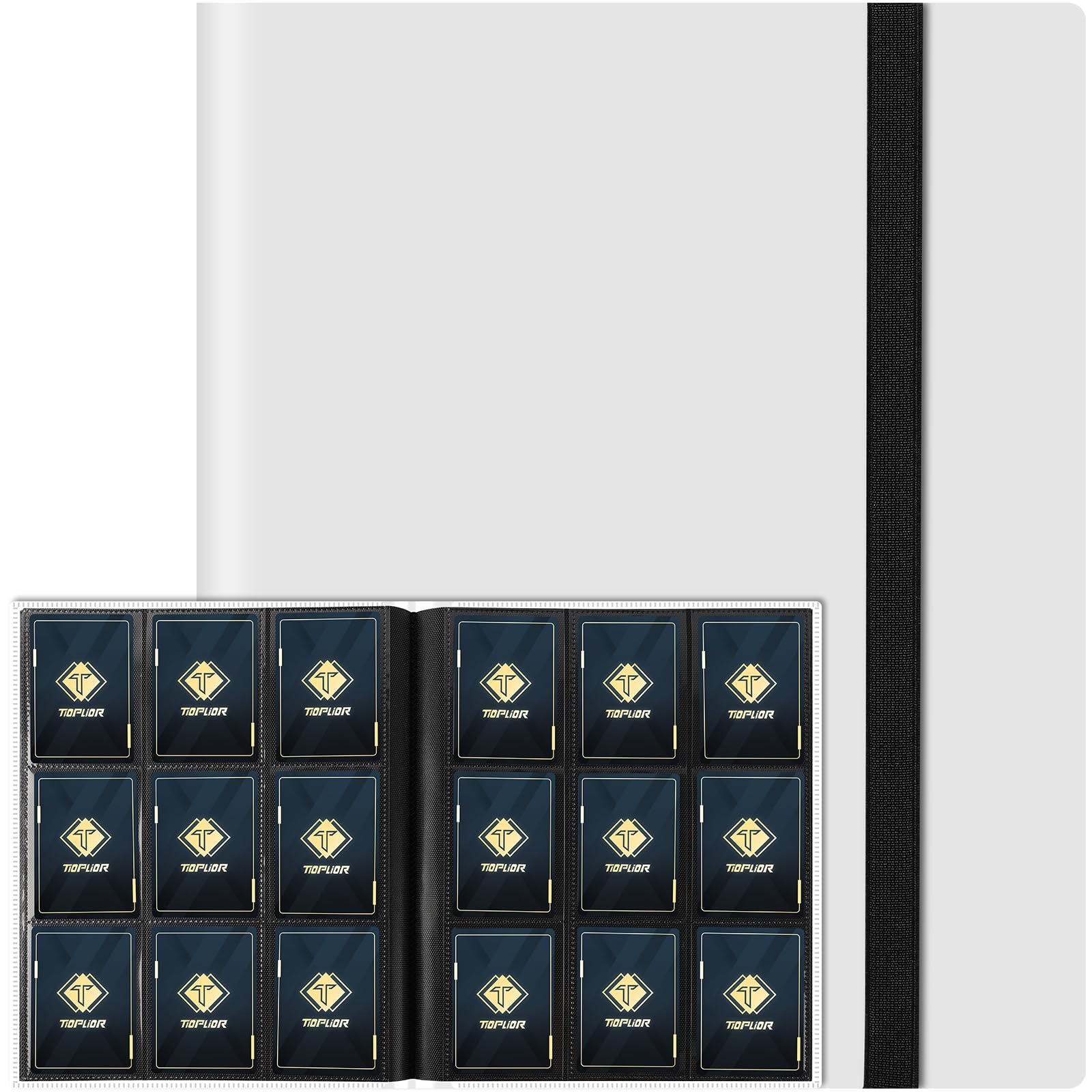 Trading Card Binder, Card Binder Album Folder Book Fit for MTG Baseball Football Sports Cards, Easy to Use Card Collection Binder (White, 360 Pockets) — image 1