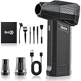 Zezzofan Compressed Air Duster-180000RPM Ultra Powerful Electric Air Duster, 3-Gear Adjustable High Speed Brushless Motor Air Blower for Dust Cleaning PC/Keyboard/Car