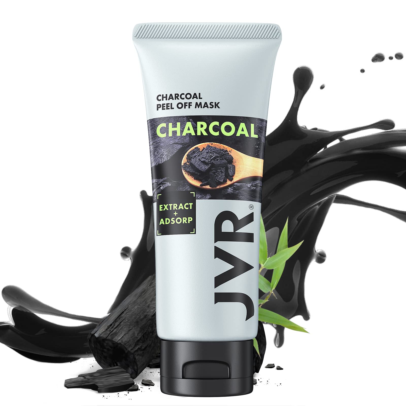 Blackhead Remover Mask, JVR Bamboo Charcoal Peel Off Face Masks for Men, with Activated Carbon, Purifying and Deep Cleansing, for All Skin Types, 60g