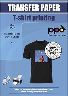 PPD 5 x A4 Blatt Inkjet PREMIUM T-Shirt Transferpapier Transferfolie Bügelfolie für dunkle Textilien und Tintenstrahldrucker PPD04-5