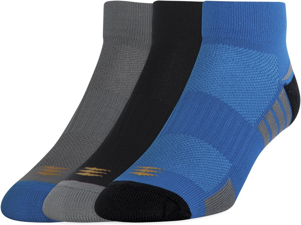 PowerSox Men's 3-Pack Power-Lites Low Cut Socks with Moisture Control