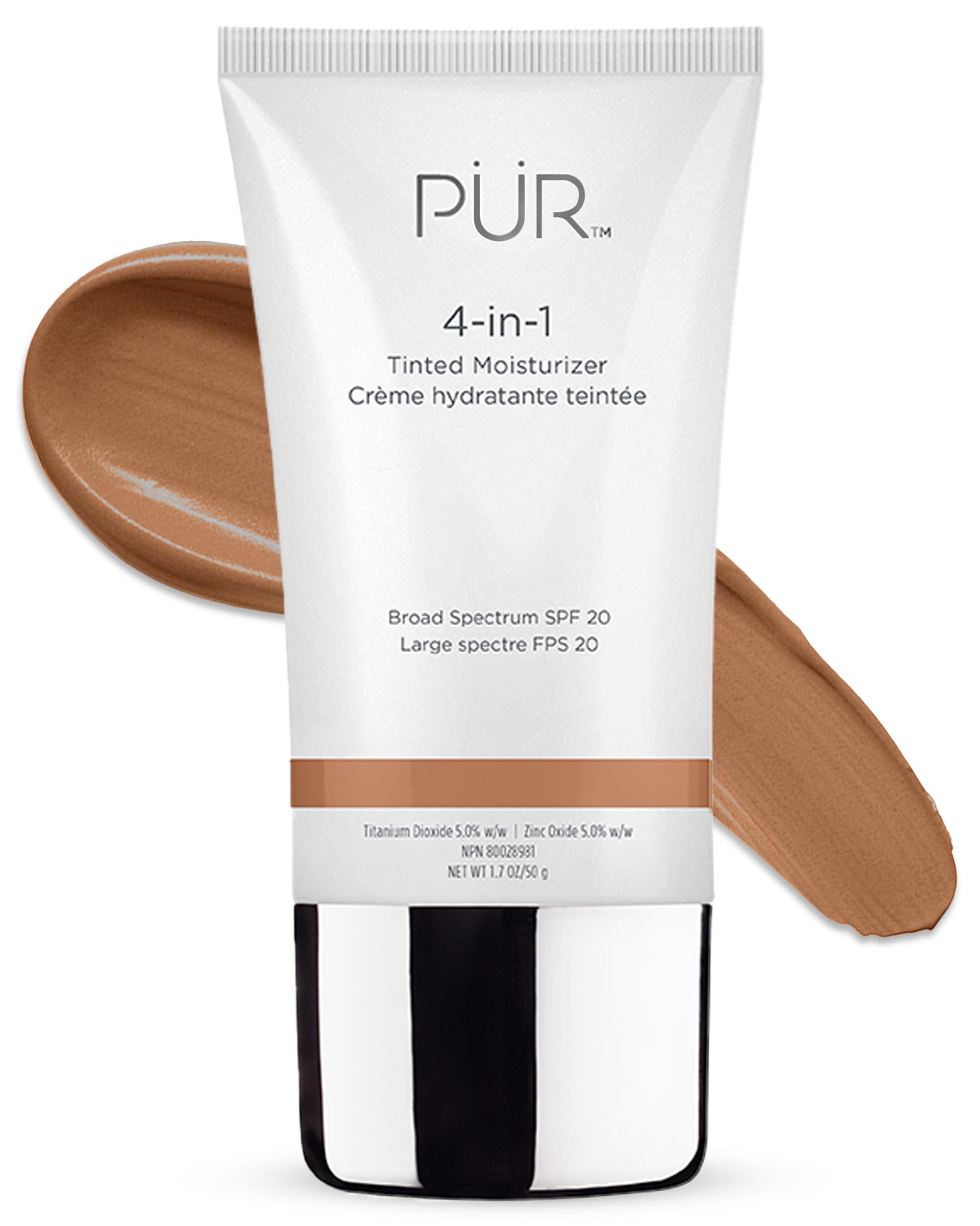 Photo 1 of PUR Beauty 4-in-1 Tinted Moisturizer with SPF 20 - Hydrating Skin Tint Face Moisturizer, Primer & Foundation with Shea Butter, Aloe Vera & Vitamin B3 - Vegan Friendly, Paraben Free (Tan)