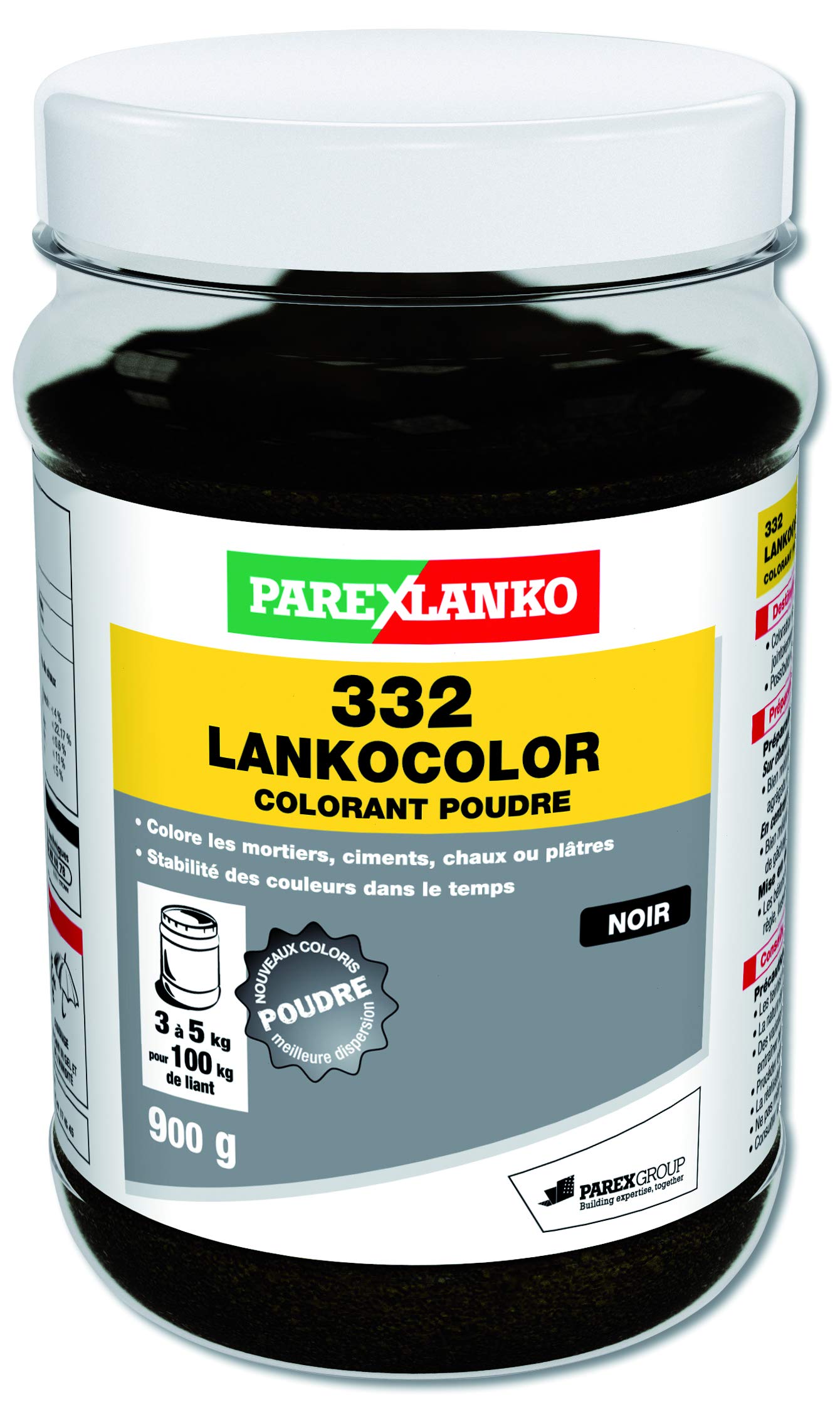 Parexlanko, 332 LankoColor Powder Dye for Mortar, Cement, Lime or Plaster, Black, 900 g