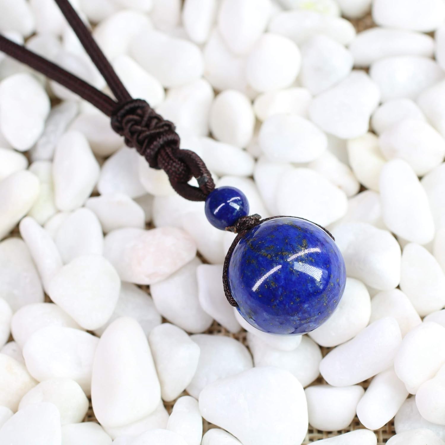COAI Lapis Lazuli Gems Necklace, Blue Stone Necklace for Women Men, 16mm + 6mm, 5.91-10.83 inches - Image 5