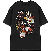 Sonic The Hedgehog Shadow Paint Mens Black Graphic Tee | Shadow
