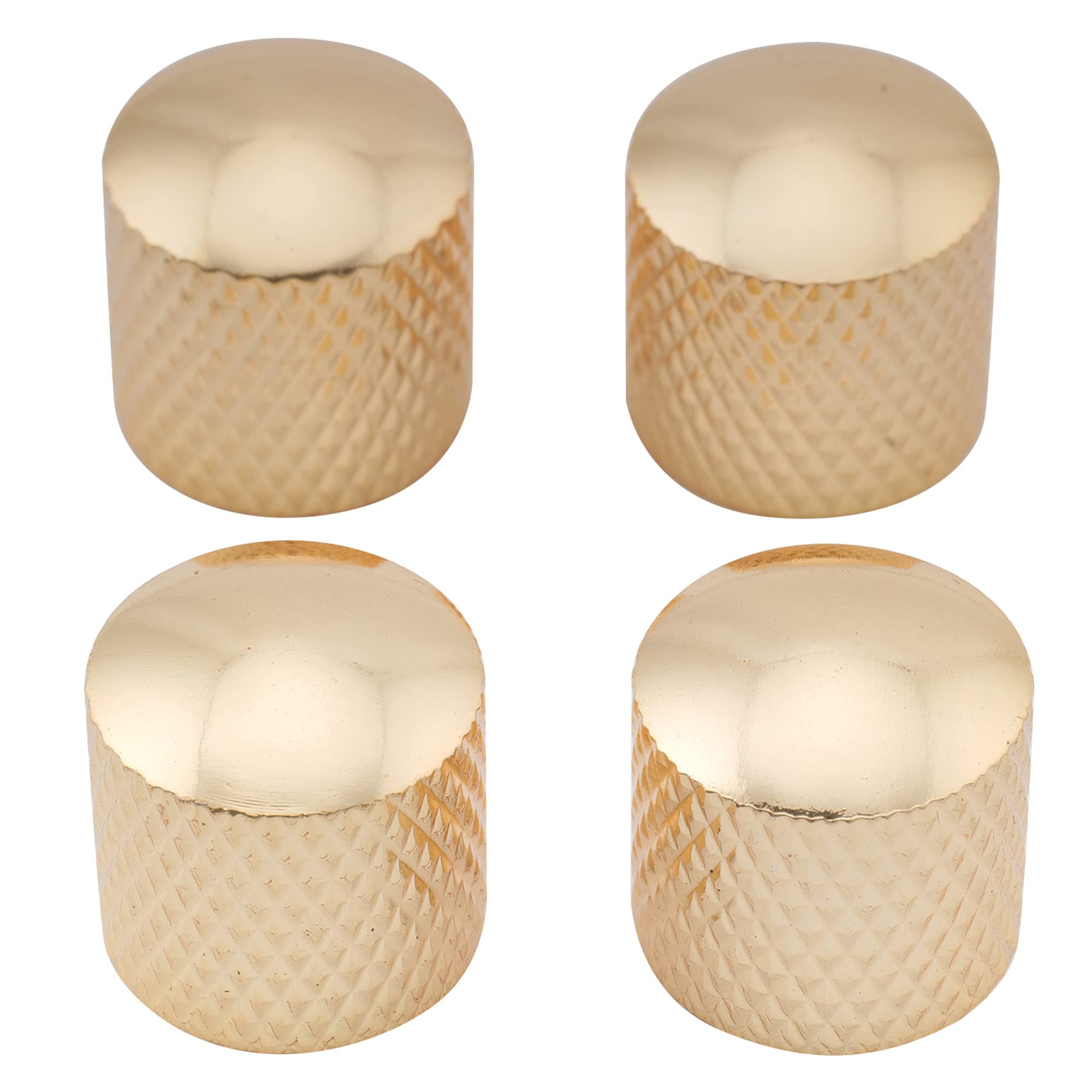 Musiclily Metric 6mm Metal Guitar Dome Knobs Volume Tone Control Knobs for Fender Telecaster Electric Guitar Precision P-Bass,Gold (4 Pieces)