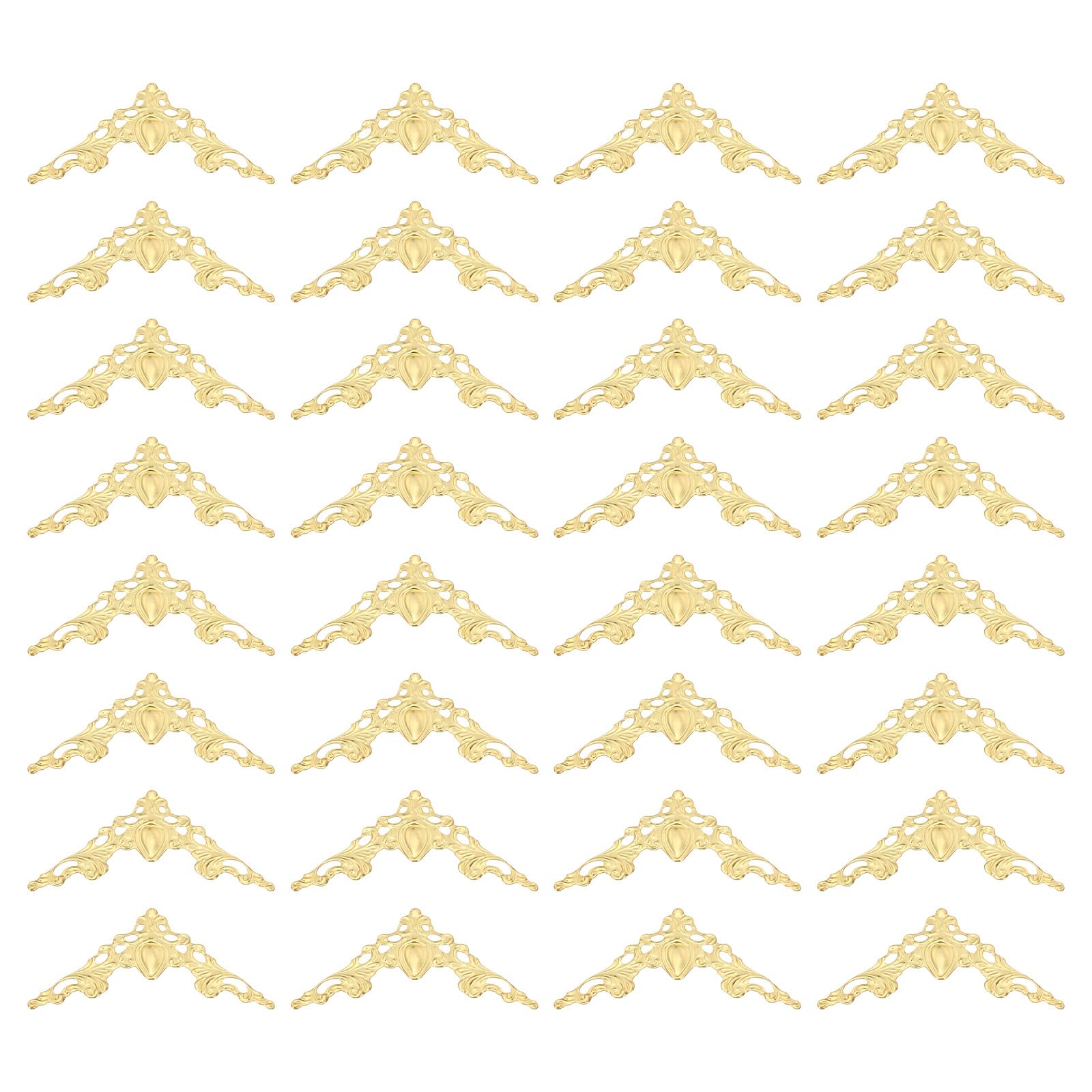 PATIKIL 42mm Metal Book Corners, 50pcs Photo Corners Book Corners Protector Retro Metal Decorative for Crafting Scrapbook Photo Album Book Binding, Yellow