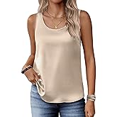 Zeagoo Silk Satin Tank Tops for Women Scoop Neck Sleeveless Camisole Tops 2026 Summer Basic Blouses