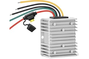 ACRIDINE Acc Control DC 24V 48V 36V to 12V 20A 240W Step Down Converter Golf Cart Voltage Regulator Reducer Volt Waterproof Buck Transformer 5 Wire with Fuse