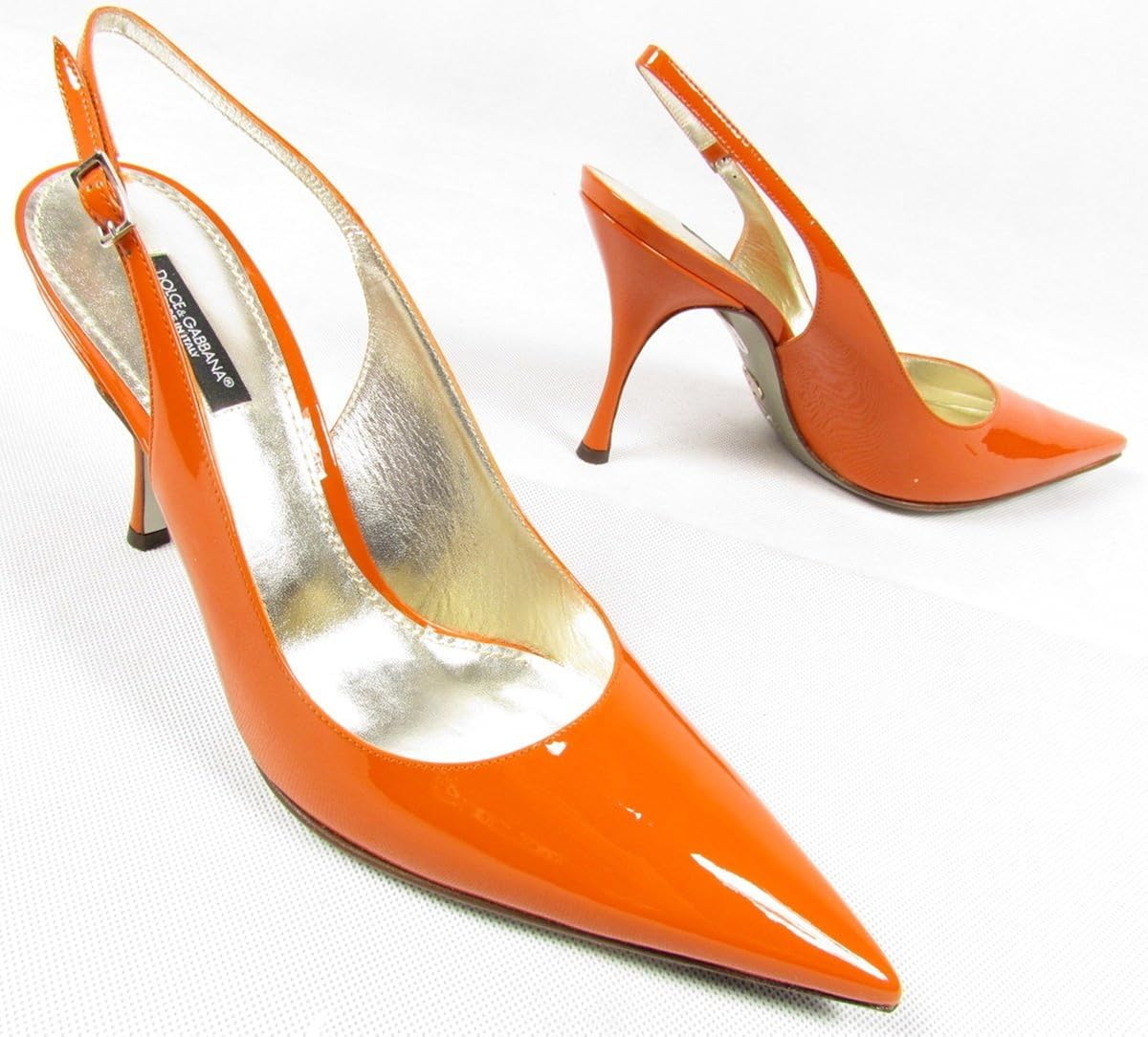 orange slingbacks