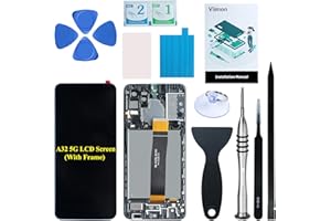 Viimon for Galaxy A32 5G LCD Screen Replacement OEM with Frame Compatible with Galaxy A32 5G SM-A326U LCD Display Touch Screen Digitizer Assembly with Repair Tools and Installation Manual