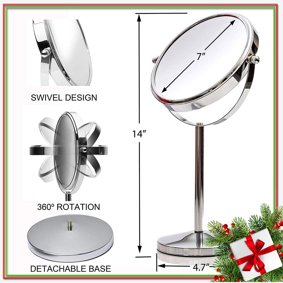 MIRRORVANA 10X Magnifying Makeup Mirror on Stand for Bedroom and Bathroom Free Standing Desk & Table Mirror - Image 5