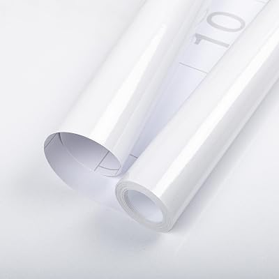 Hode White High Gloss Vinyl Wrap 30cm x 3m Self Adhesive Wallpaper