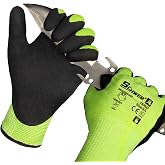 Schwer 2 Pairs A7 Cut Resistant Work Gloves, Touchscreen, CR3027, S | Sandy Nitrile Coated, Superior Grip, Used for Woodworking, Glass Cutting, Construction, Cargo Handling, Gardening, Car Repair