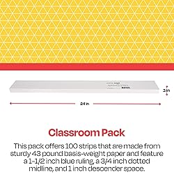 School Smart Ruled Sentence Strips, 3 x 24