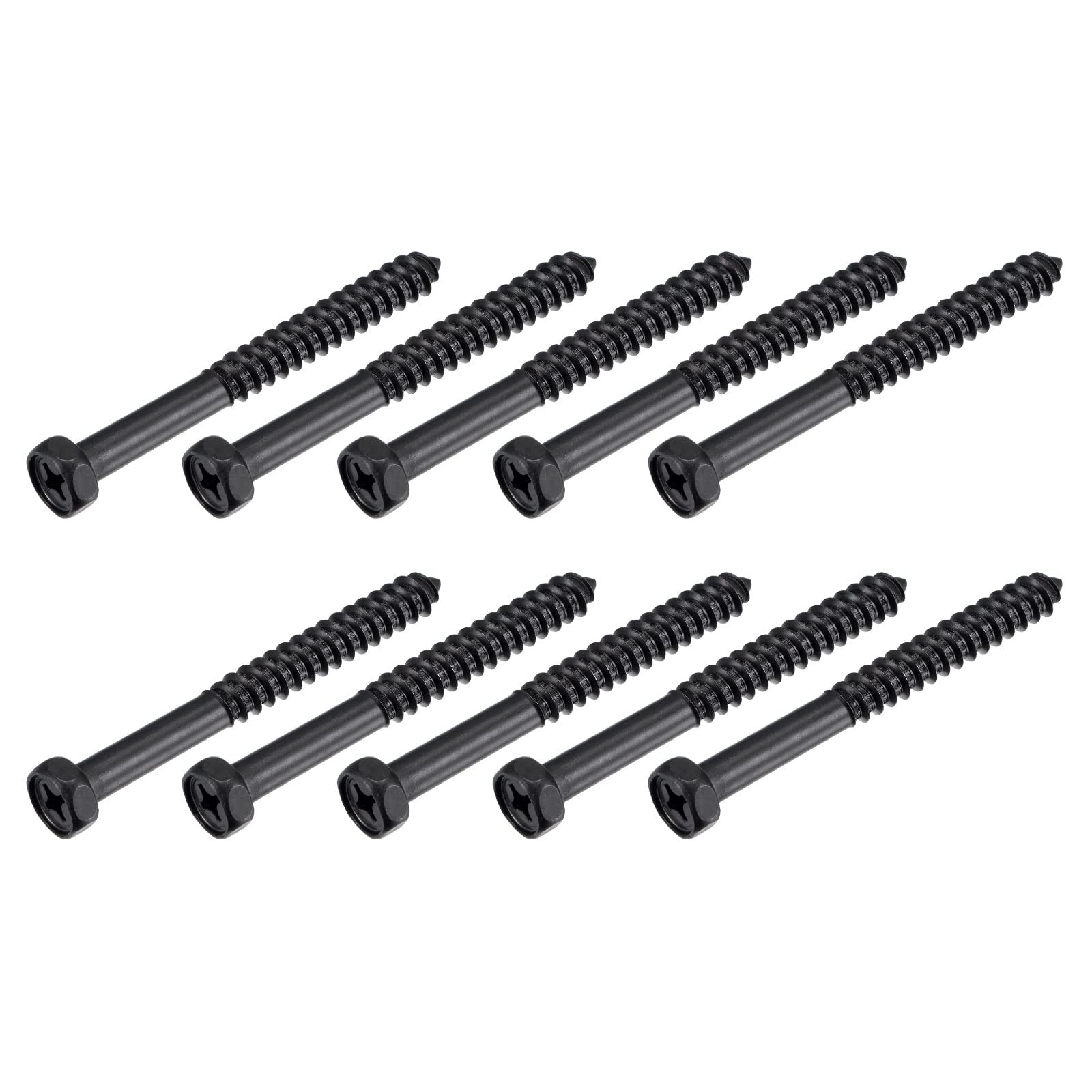METALLIXITY Hex Lag Screws (5/16" x 3") 10Pcs, Carbon Steel Phillips Self-Tapping Wood Bolts - for Household Applications