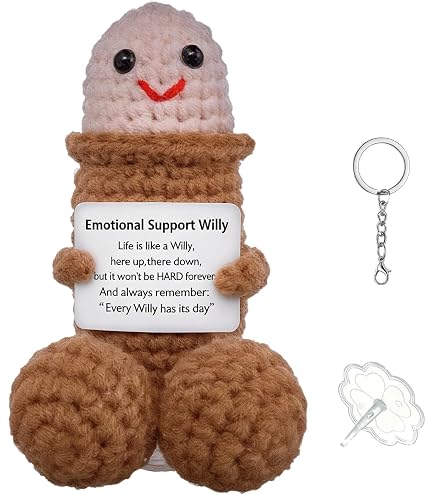 Bambola Di Supporto Emotivo All'uncinetto – Dick Positivo Fatto A Mano Con Biglietto, Regalo Spiritoso Per Fidanzato O Marito